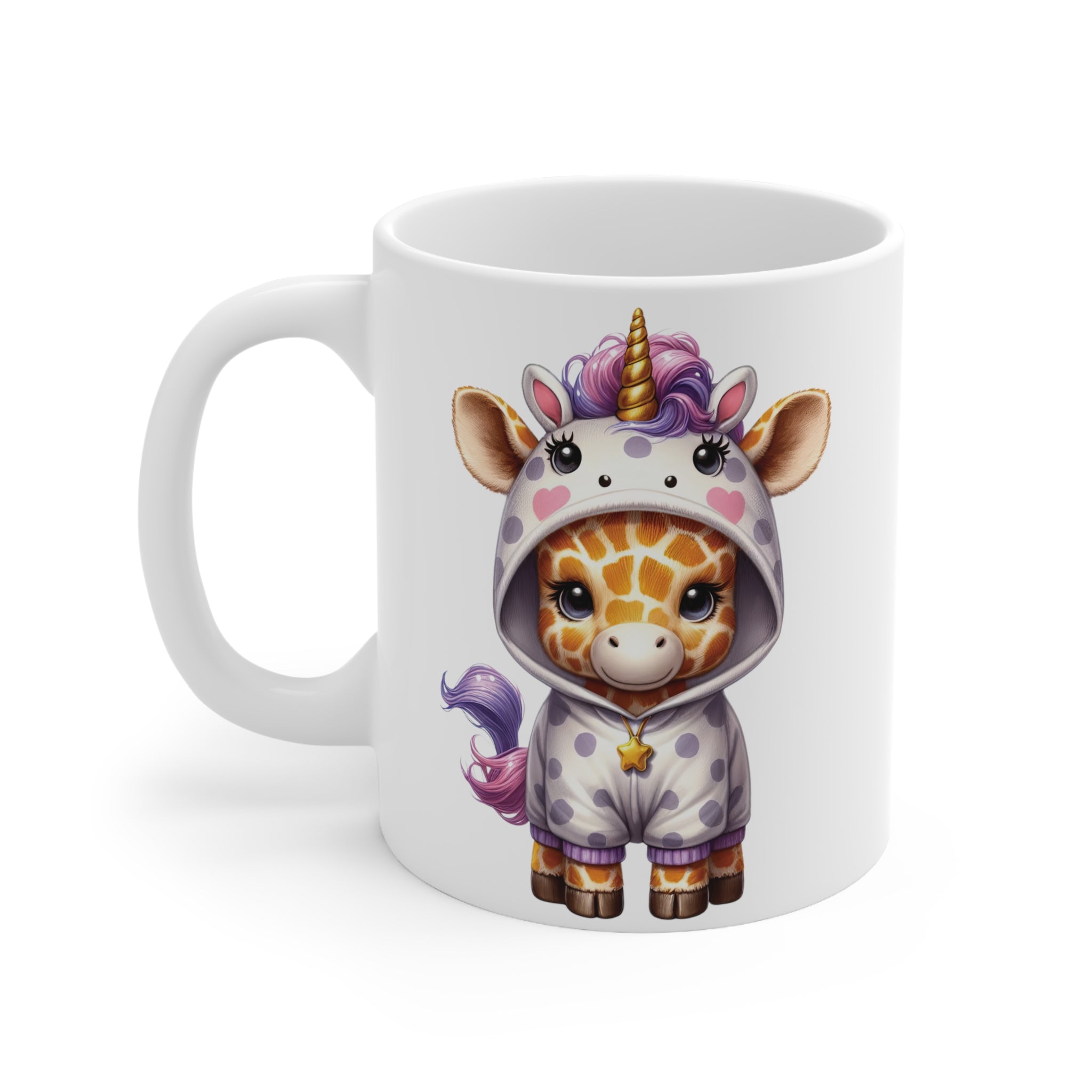 Unicorn Costume Animals, Giraffe | 11oz Ceramic Mug, Lead and BPA-free, Dishwasher & Microwave-Safe