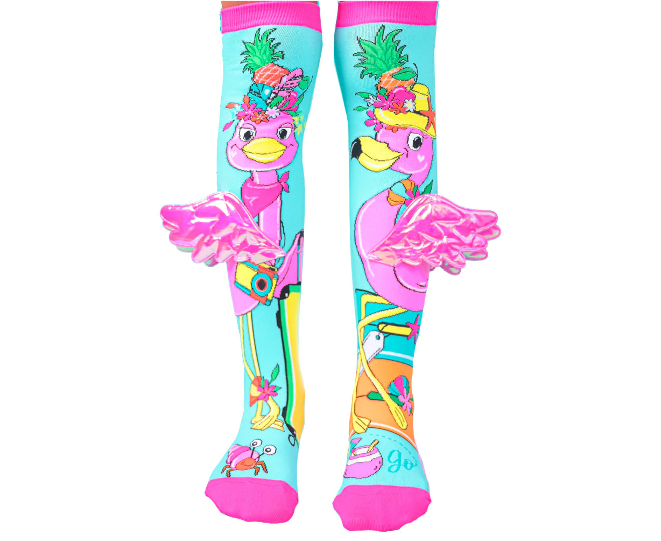 Flamingo Holiday Vibes Long Knee High Socks Pair Unisex - Holiday Vibes