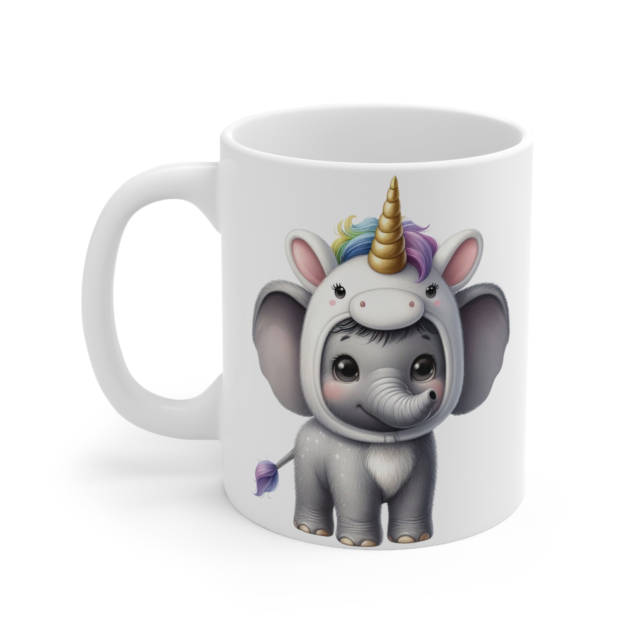 Unicorn Costume Animals, Elephant | 11oz Ceramic Mug, Lead and BPA-free, Dishwasher & Microwave-Safe