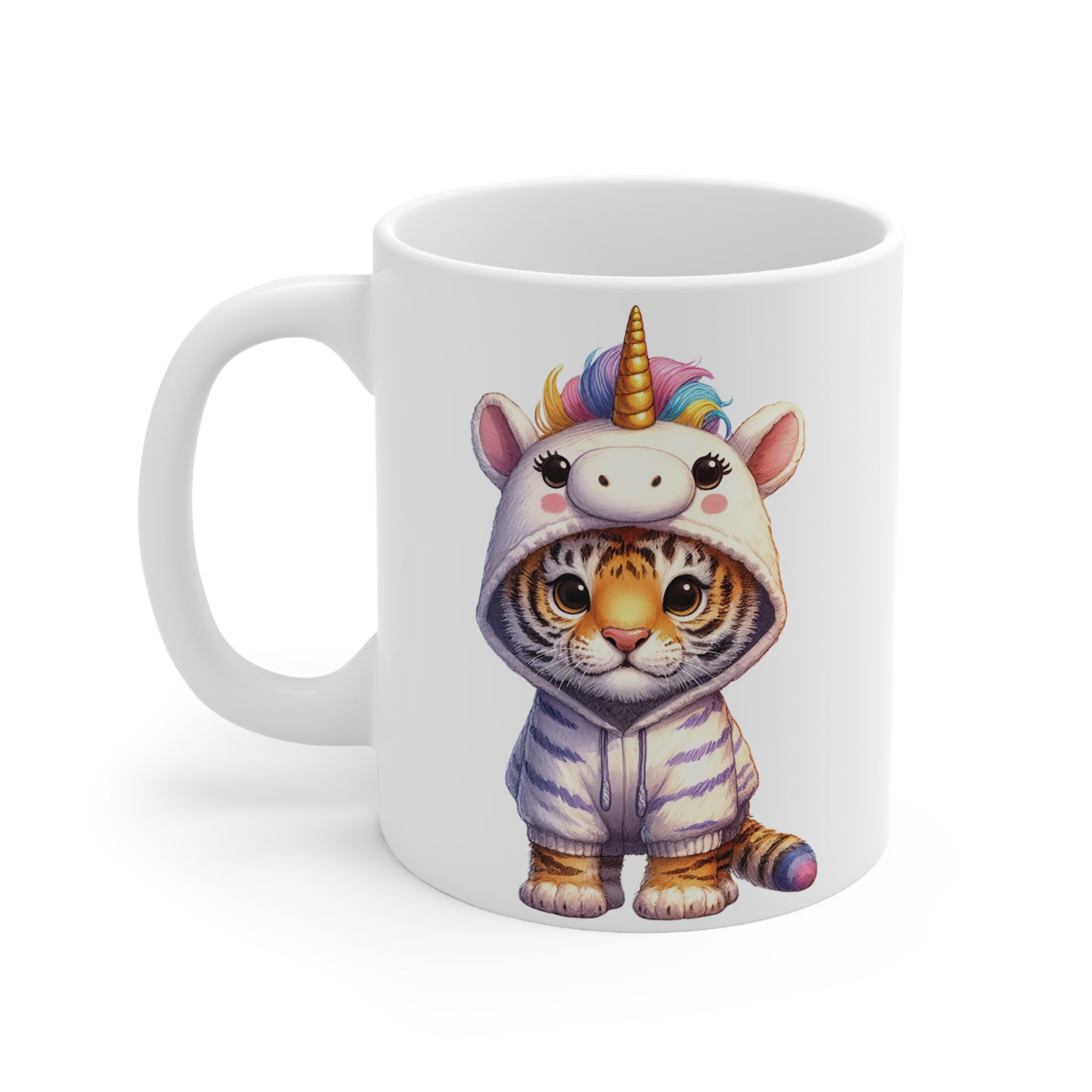 Unicorn Costume Animals, Tiger | 11oz Ceramic Mug, Lead and BPA-free, Dishwasher & Microwave-Safe