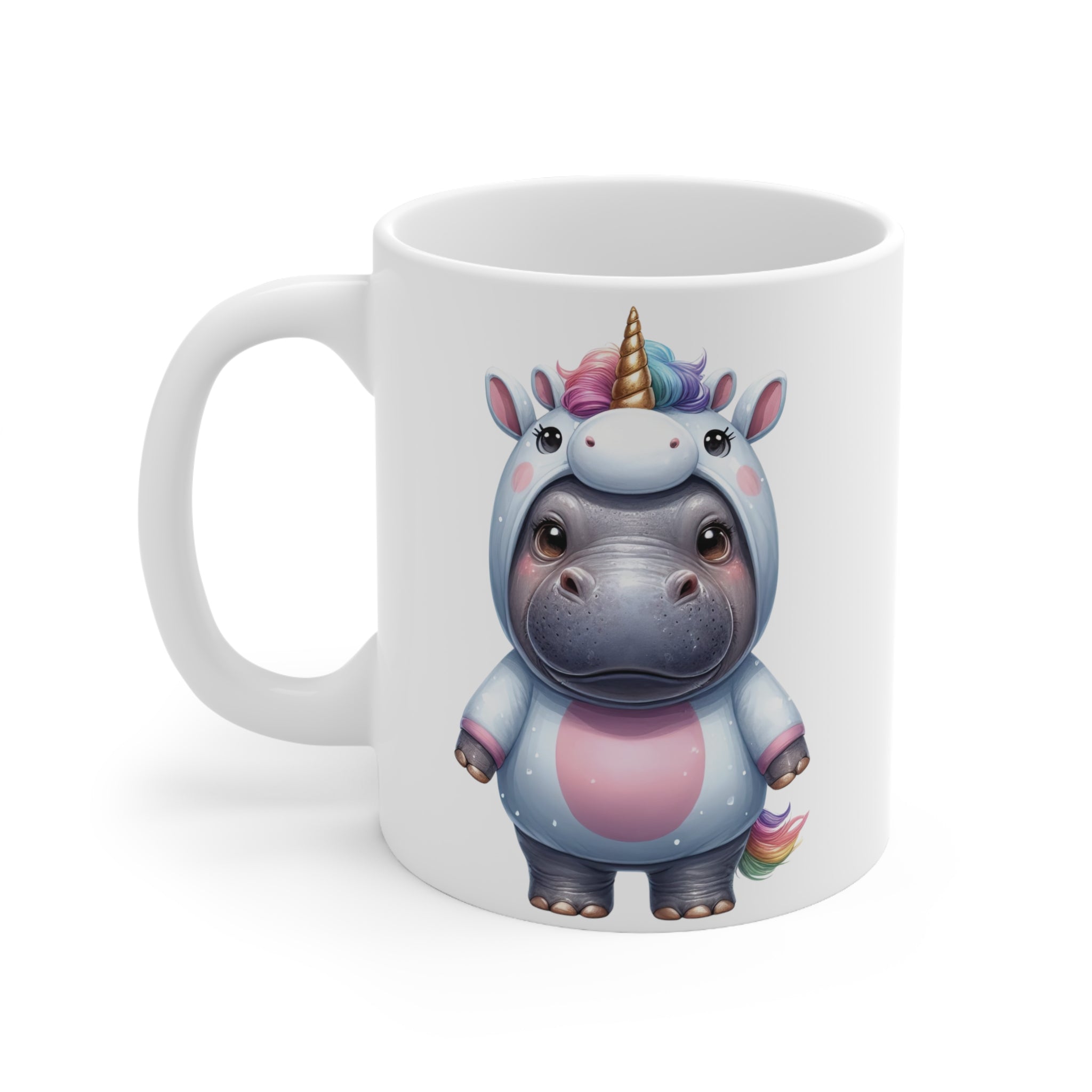 Unicorn Costume Animals, Hippopotamus | 11oz Ceramic Mug, Lead and BPA-free, Dishwasher & Microwave-Safe