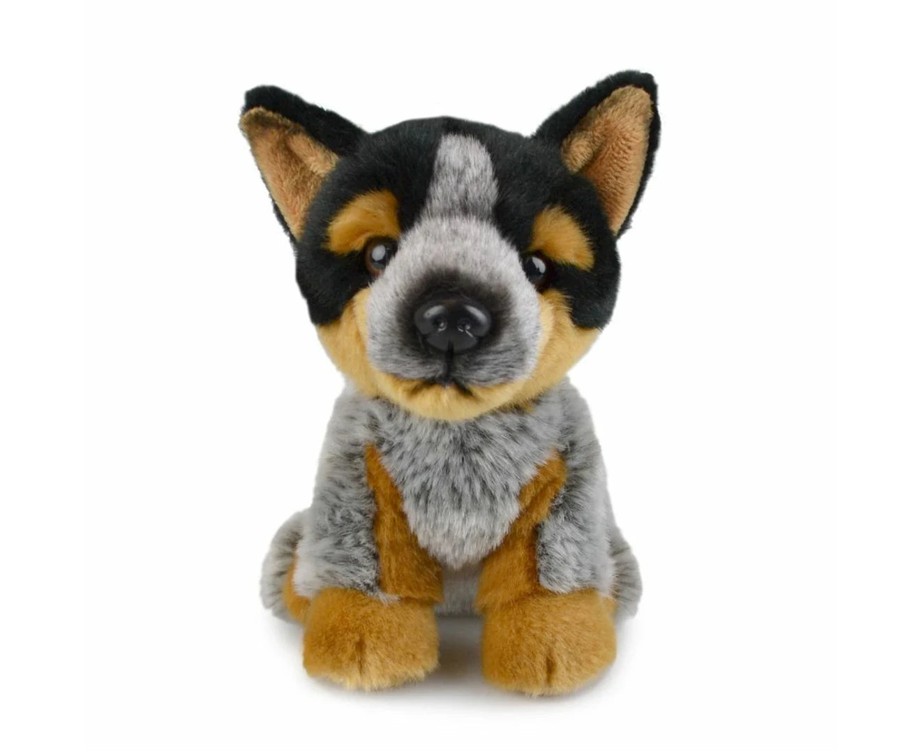 18Cm Blue Heeler Dog Kids Soft Animal Plush Stuffed Toy 3Y+ Grey