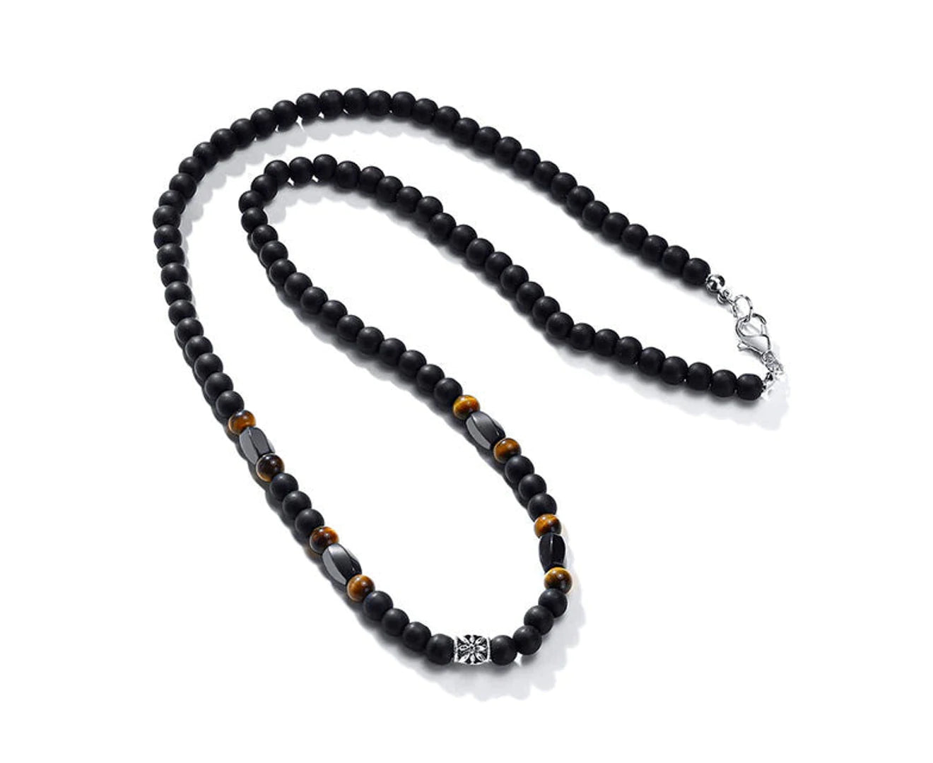(RRP 36) - Catch AU: Eclectic Collection - Unisex Long Beaded Tiger Eye Necklace - 2