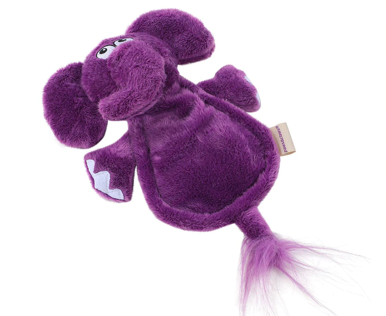 33Cm Doggy Ears Ultrasonic Plush Elephant Dog Toy - Purple