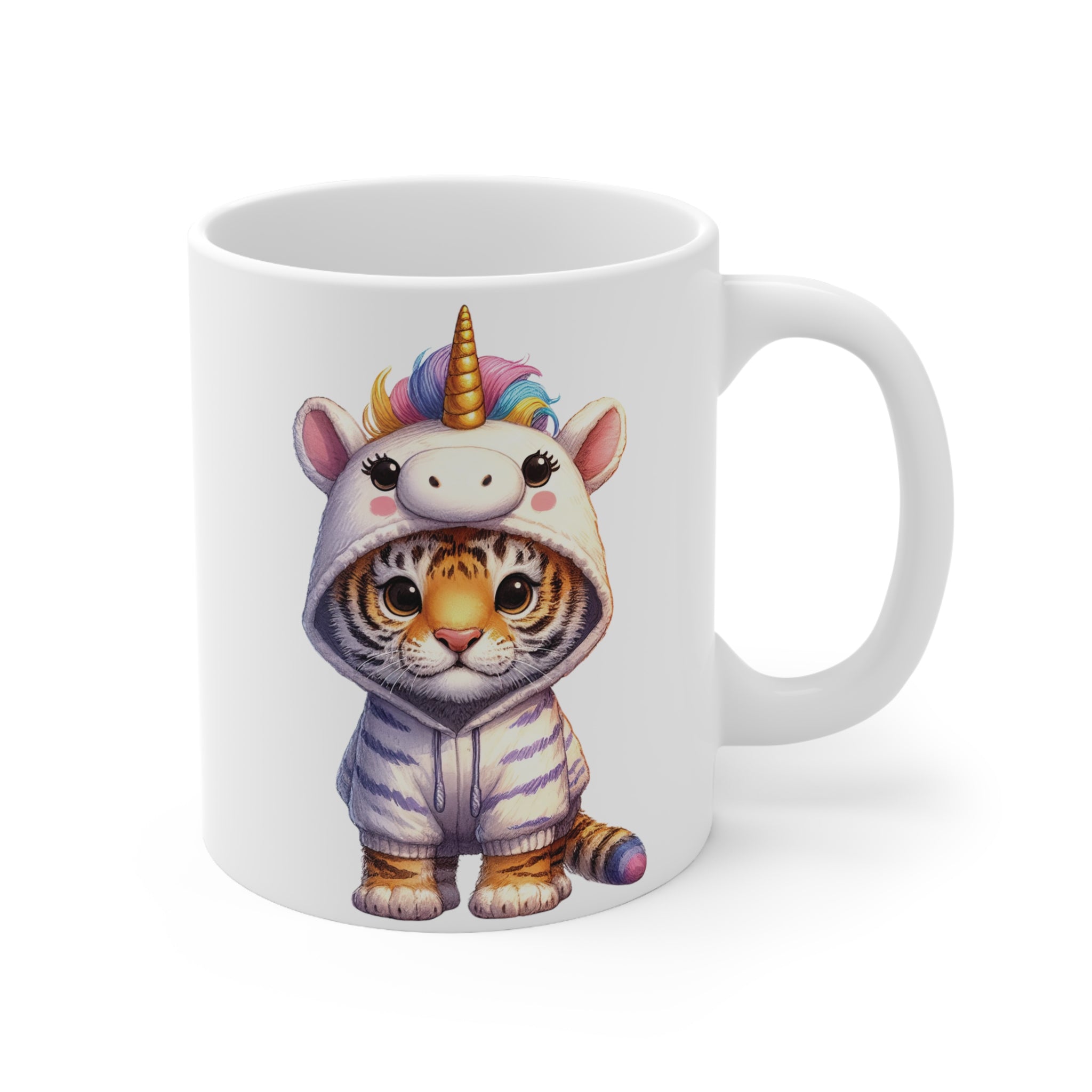 Unicorn Costume Animals, Tiger | 11oz Ceramic Mug, Lead and BPA-free, Dishwasher & Microwave-Safe