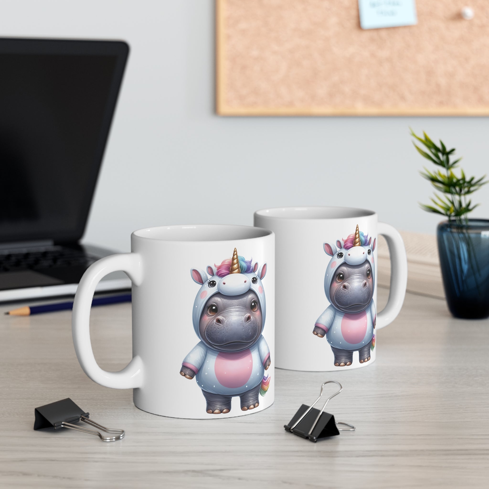 Unicorn Costume Animals, Hippopotamus | 11oz Ceramic Mug, Lead and BPA-free, Dishwasher & Microwave-Safe