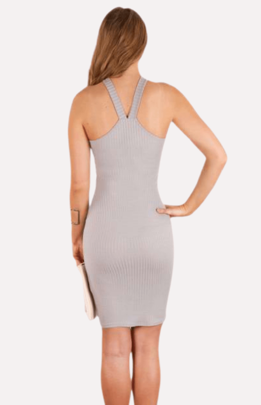Brunia Bodycon Mini Dress in Grey - Ophelia Fox Boutique