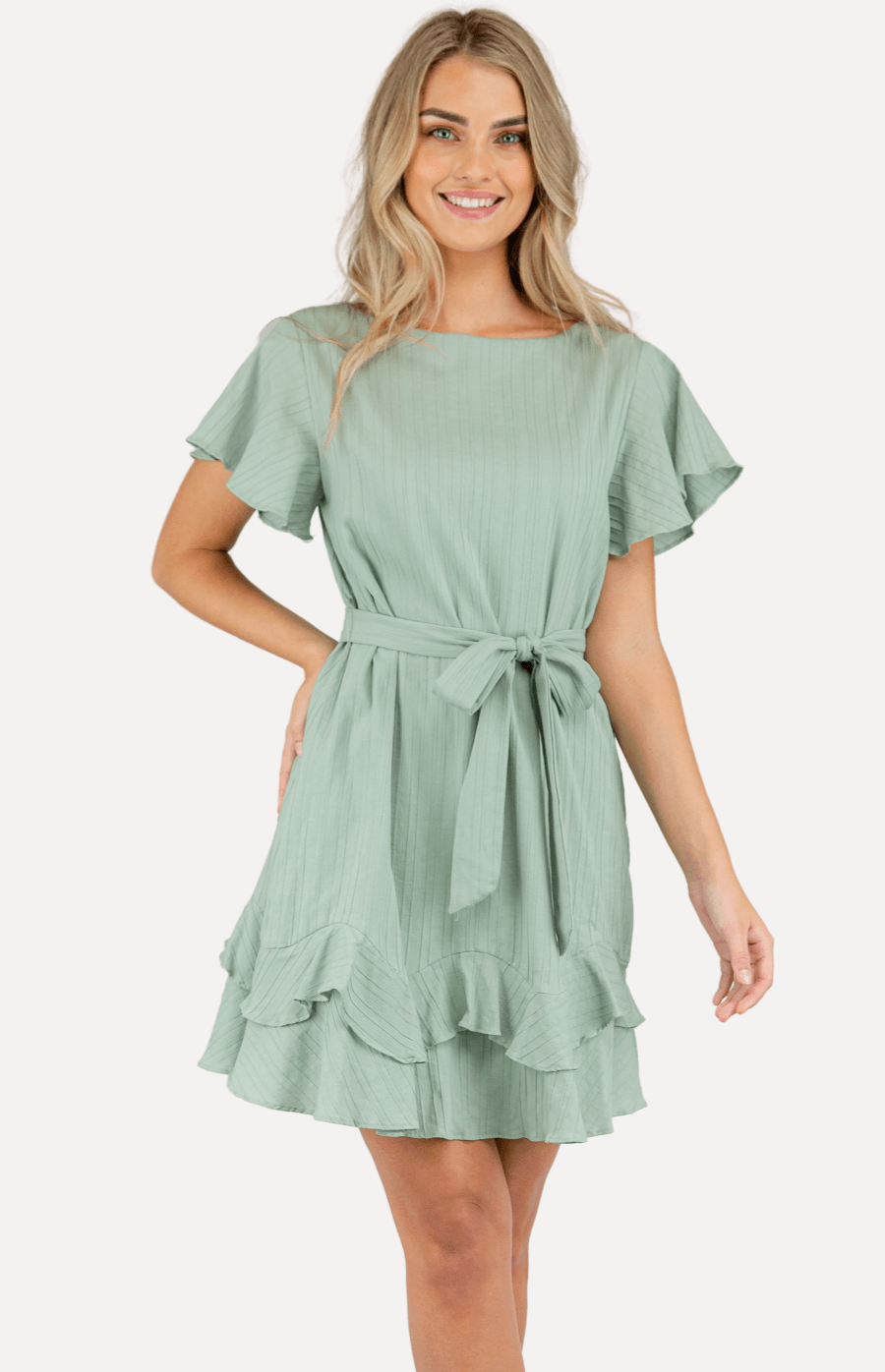 Evee Mini Dress in Mint - Ophelia Fox Boutique