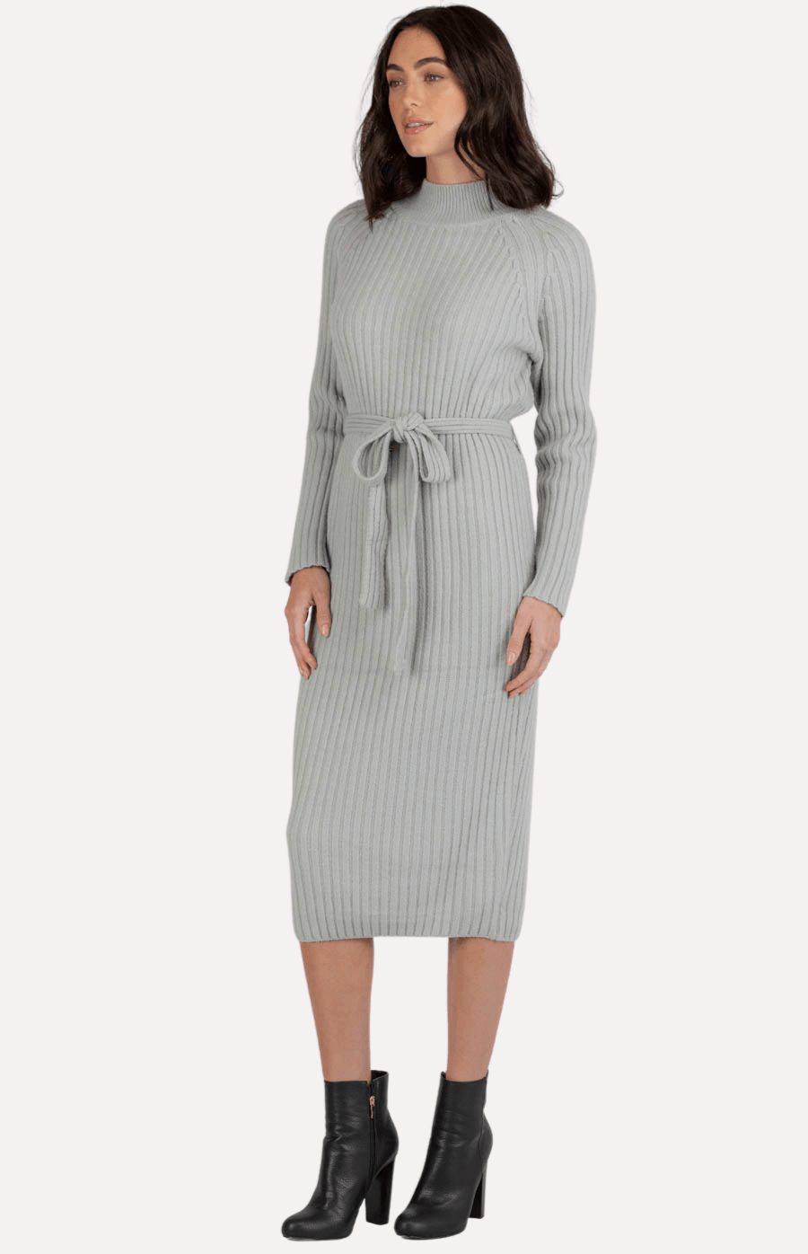 Forever Knitted Dress in Grey - Ophelia Fox Boutique
