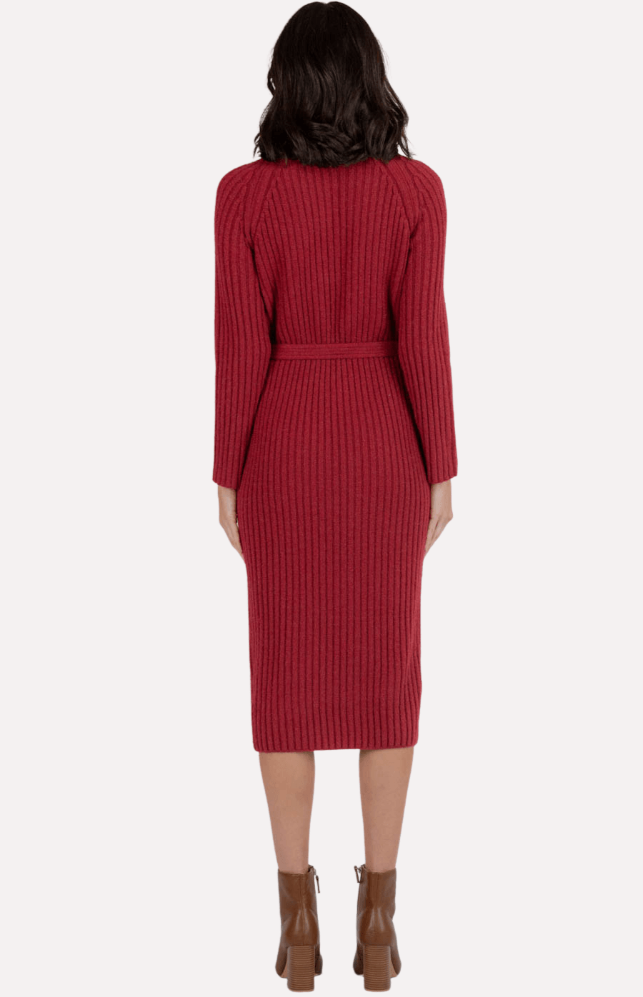 Forever Knitted Dress in Wine - Ophelia Fox Boutique