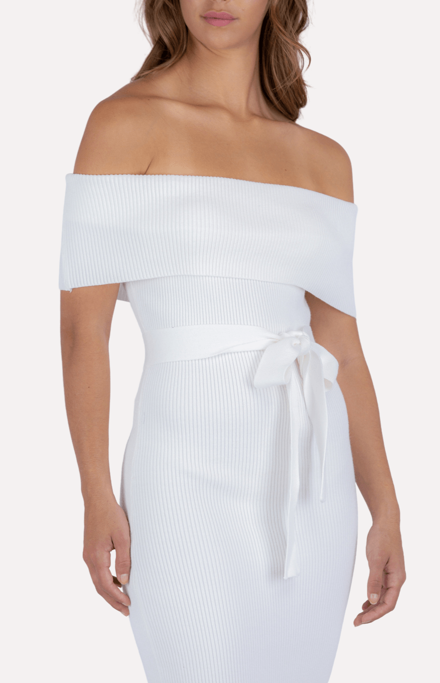 Vivianne Knitted Maxi Dress in White - Ophelia Fox Boutique