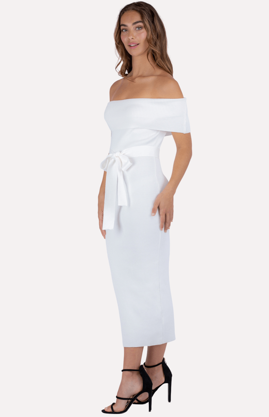 Vivianne Knitted Maxi Dress in White - Ophelia Fox Boutique