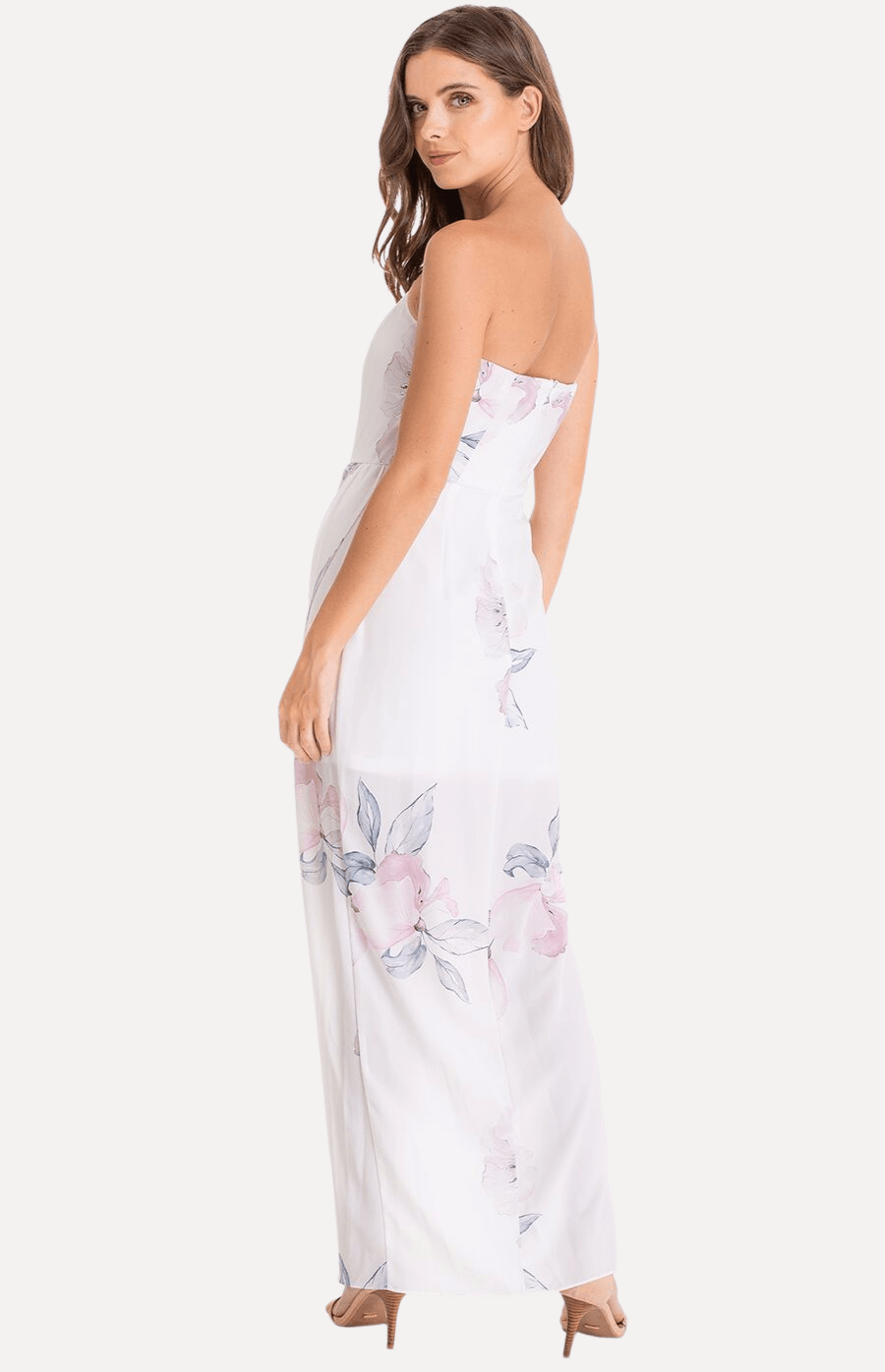 White Lilly Midi Dress in White Floral - Ophelia Fox Boutique