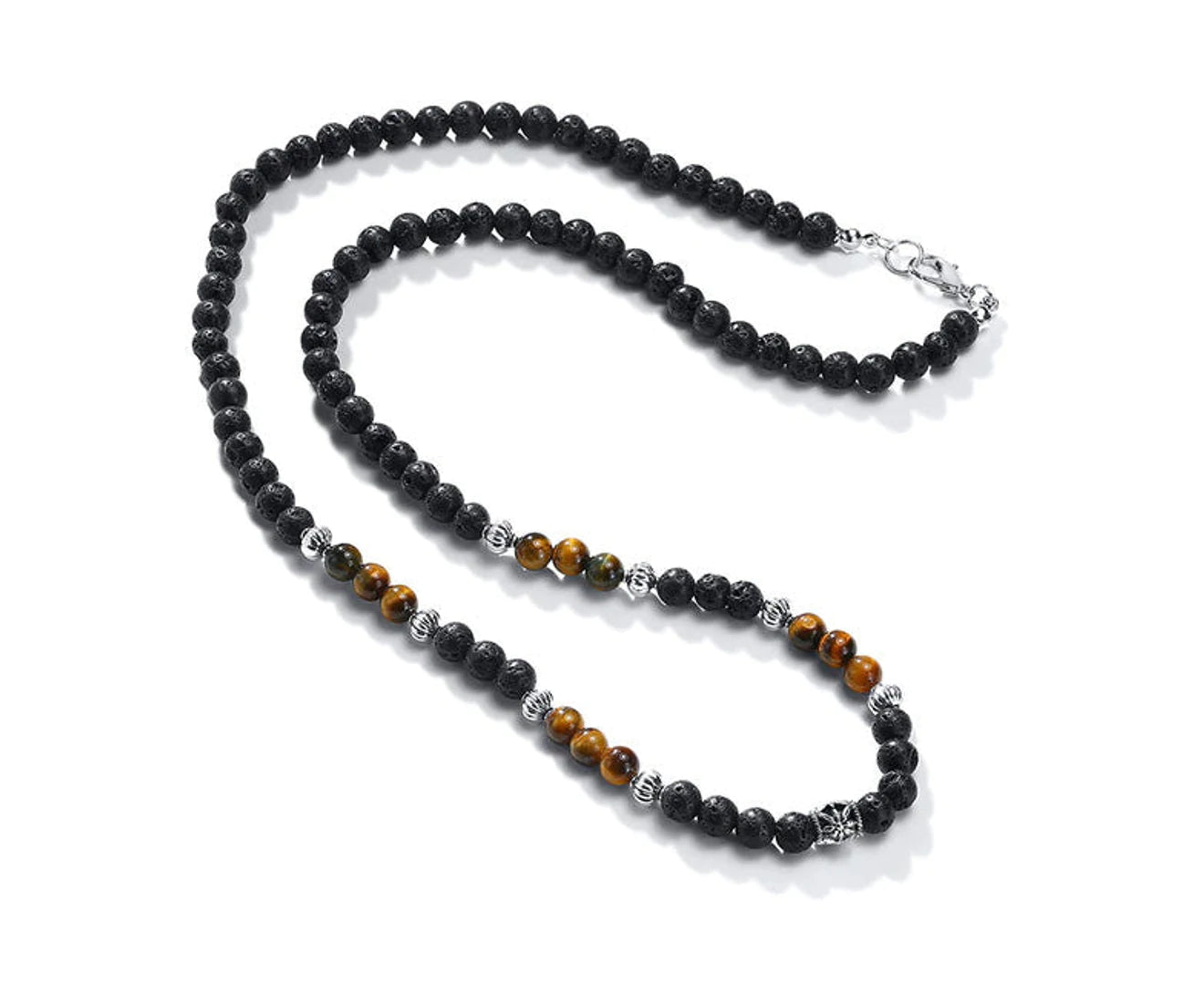 (RRP 36) - Catch AU: Eclectic Collection - Unisex Long Beaded Tiger Eye Necklace - 2
