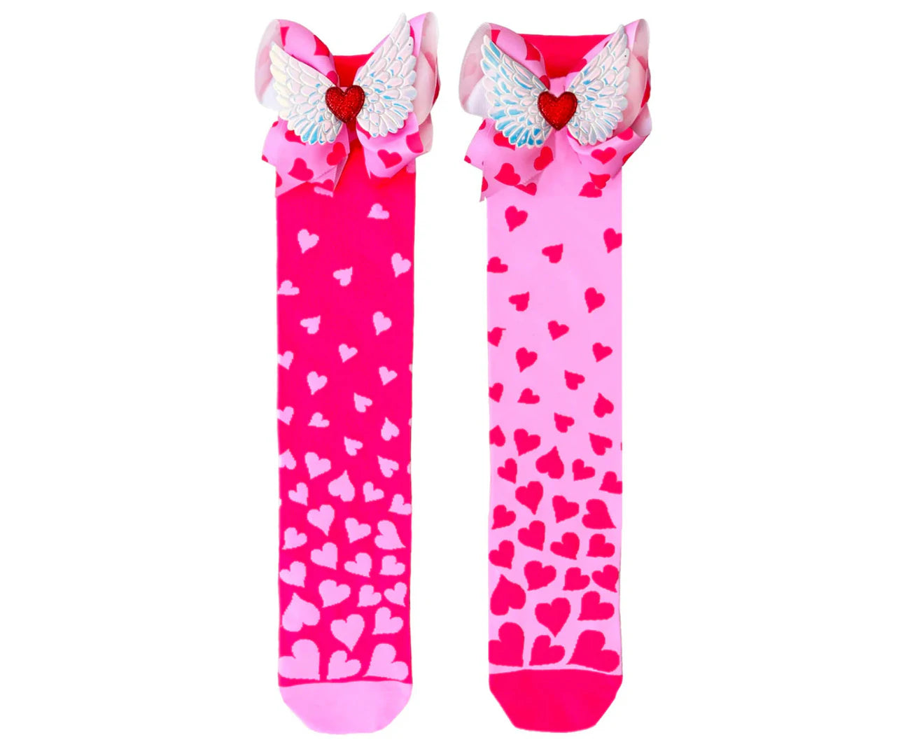 Love Heart Long Knee High Socks Pair Unisex Pink - Love Heart