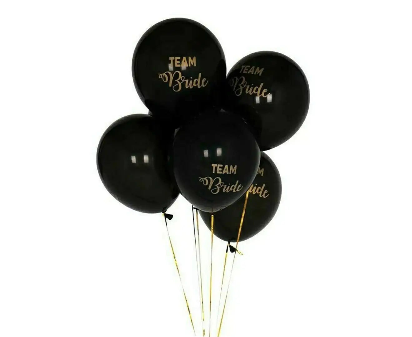 ASR PARTY 30Cm Team Bride Black Balloons (10Pcs) Hens Party Balloons Glitter Writing